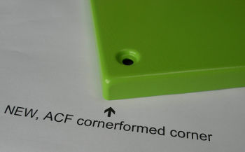 Corner formed with the ACF sheet metal corner rounder